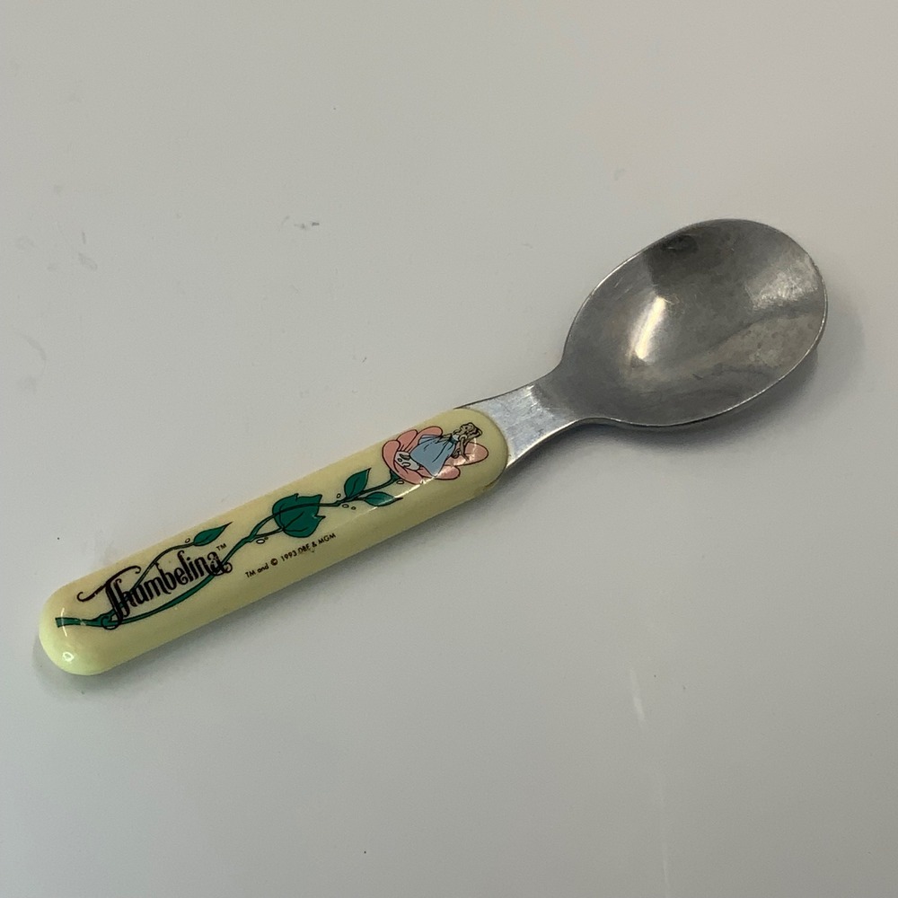 Vintage 1993 Thumbelina Movie Promo Stainless Steel Toddler Spoon DBE MGM Taiwan